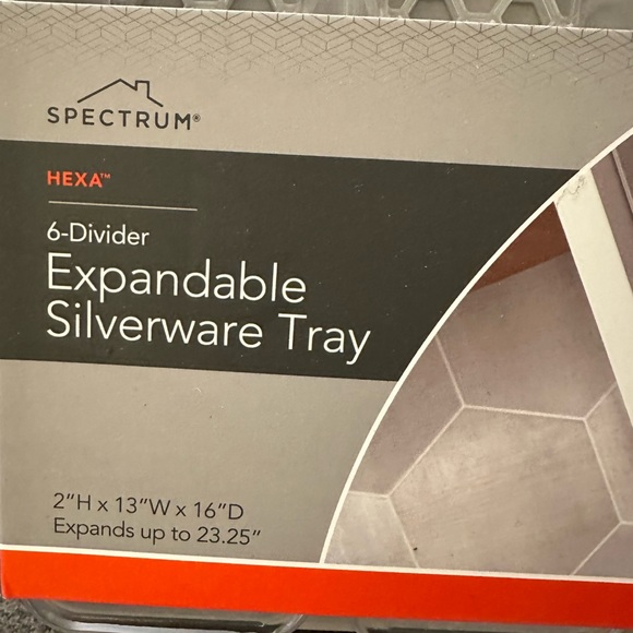 13"x16" Hexa 6-Divider Expandable Silverware Tray (Expands up to 23.25") Clear - Picture 5 of 8